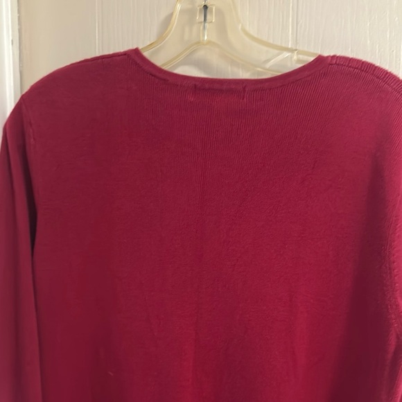 Karen Scott Red Cardigan Sweater with Ring Zipper - Picture 13 of 13
